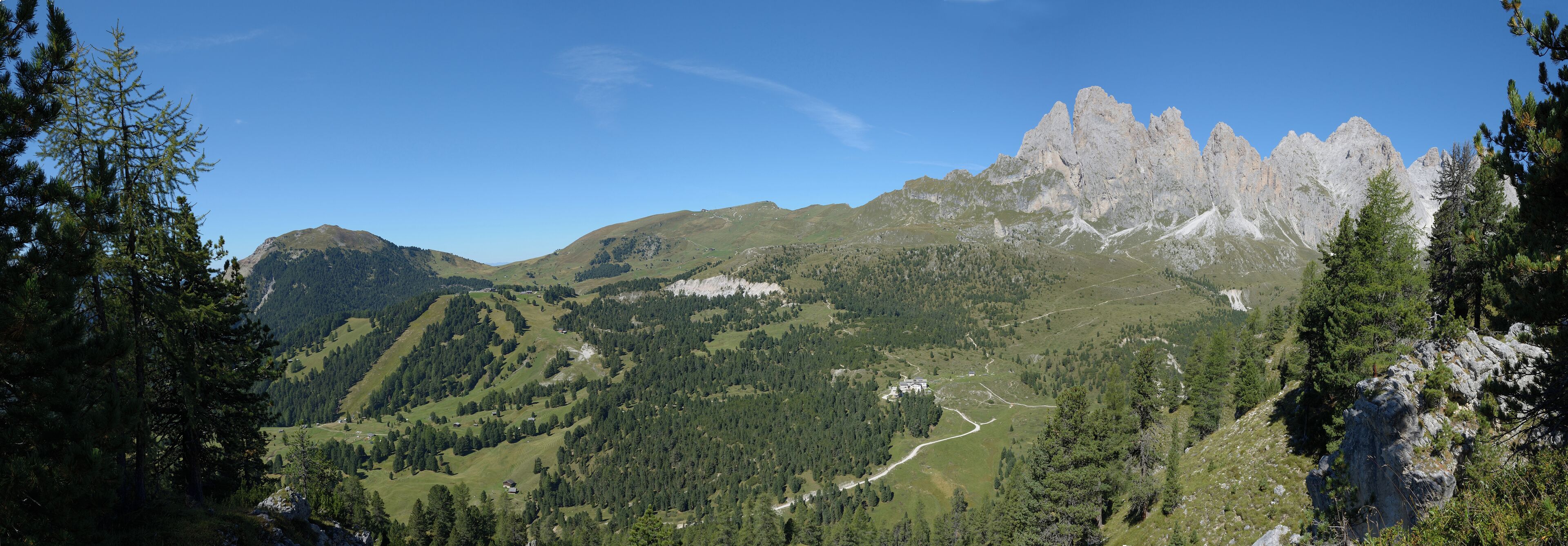 Mountain view with Geisler Val Gardena in South Tyrol.