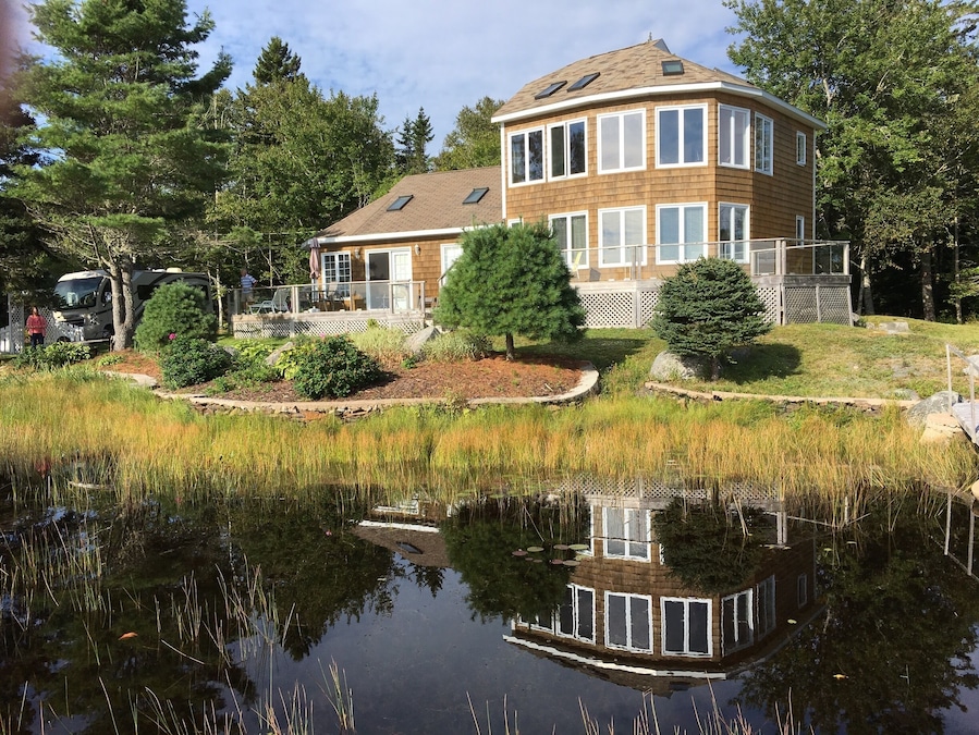 Got to stay at the waterfront in Queensland with George and Molly in their lovely seaside home while traveling from Yarmouth to Cape Breton in Nova Scotia.