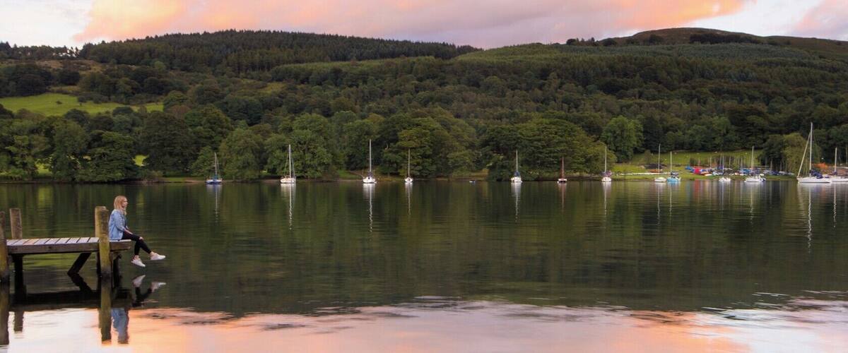 The best place in the lake district to watch the sunset? Come on a weekday and you'll have the piers all to yourselves.