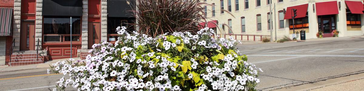 Turn of the century buildings in downtown Janesville, Wisconsin