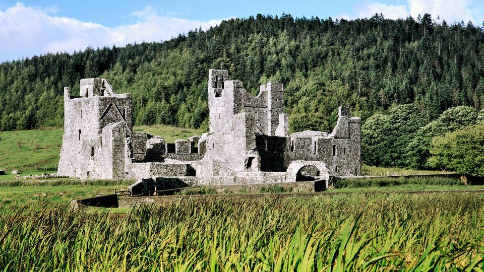 Fore Abbey, County Westmeath, Ireland. Benedictine monastery. Religious foundation by St. Feichin dates back to around 630 AD
