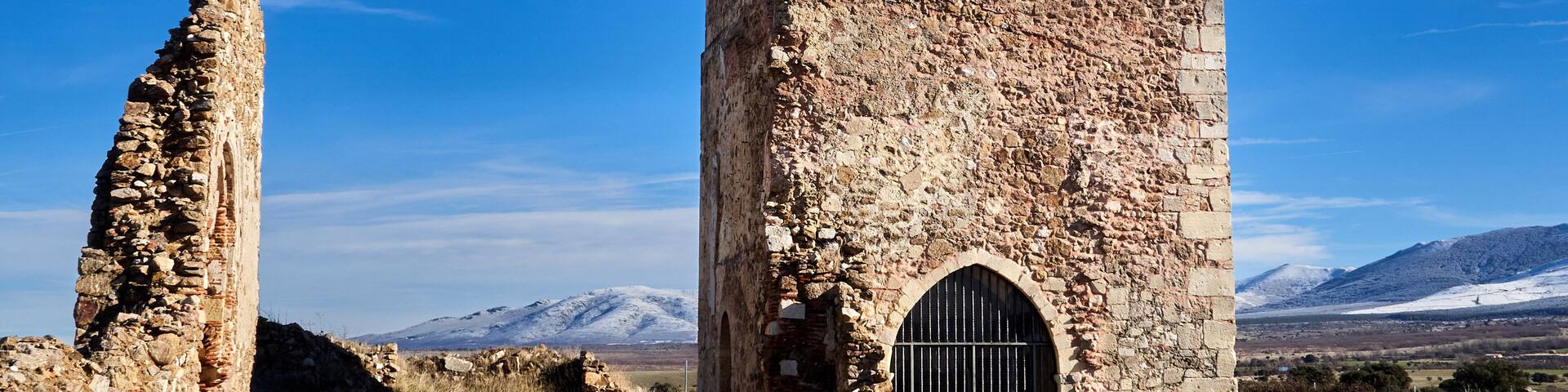 Restored tower of the former monastery of La Orden. Villarejo, Santo Tome del Puerto, Segovia, Spain, Europe