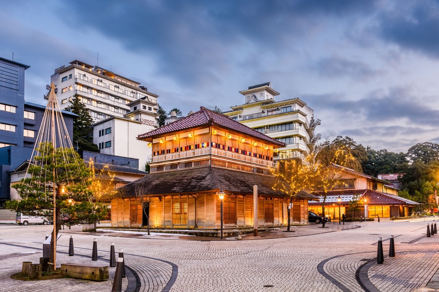 Kaga Onsen, Japan at the Yamashiro Onsen hot springs resort district.; Shutterstock ID 612529946; purchase_order: SF 06557000; job: ; client: ; other: