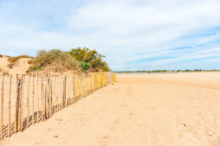 Valras Plage, wide sandy Mediterranean style beach in southern France, Shutterstock ID 559317298, Purchase Order: -