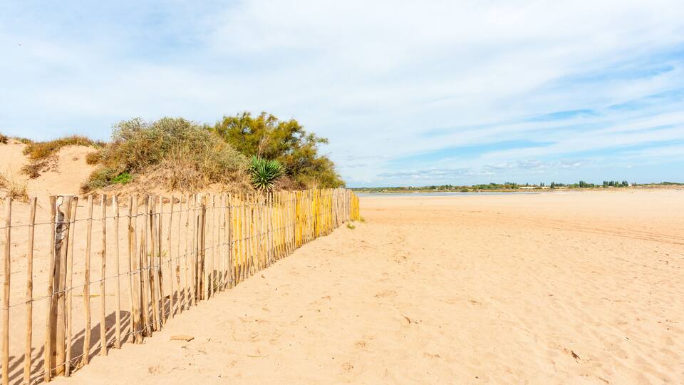 Valras Plage, wide sandy Mediterranean style beach in southern France, Shutterstock ID 559317298, Purchase Order: -