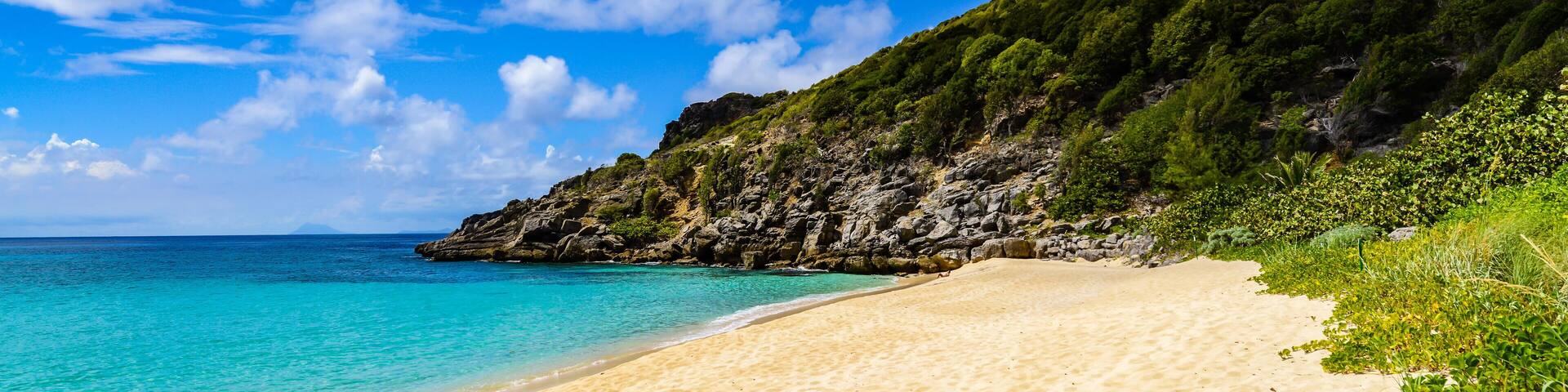 M4W4TW Remote and private, nudity is permitted at Gouverneur Beach on the French Caribbean island of Saint Barthelemy (St Barts.)