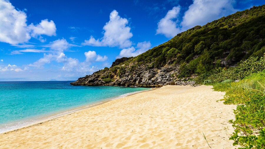 M4W4TW Remote and private, nudity is permitted at Gouverneur Beach on the French Caribbean island of Saint Barthelemy