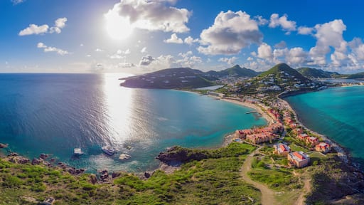 High Aerial view of the caribbean island of St. Maarten .