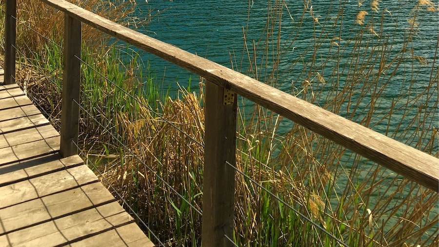 Lake Toblino, a small alpine lake in the Trentino