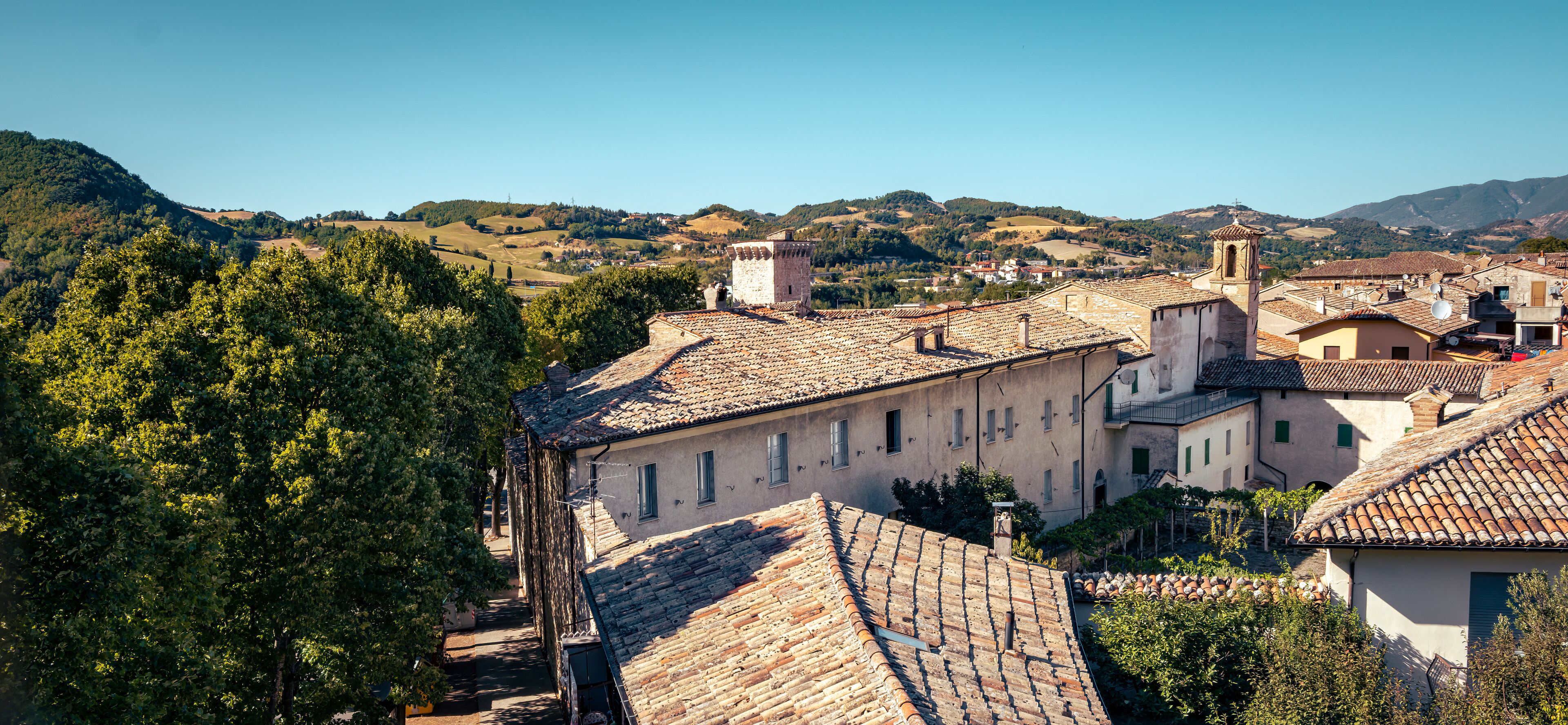 View of the medieval town of Cagli in the Marche region of Italy