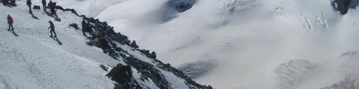 An amazing climb up the glacier with views to mont blanc, we began at sunrise to get to the train then headed up before any snow could melt too much. (August)