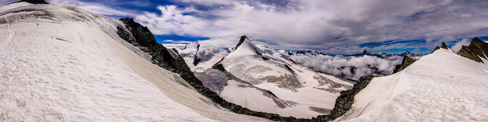 Wallis Alps peaks from the Allalinhorn Summit.