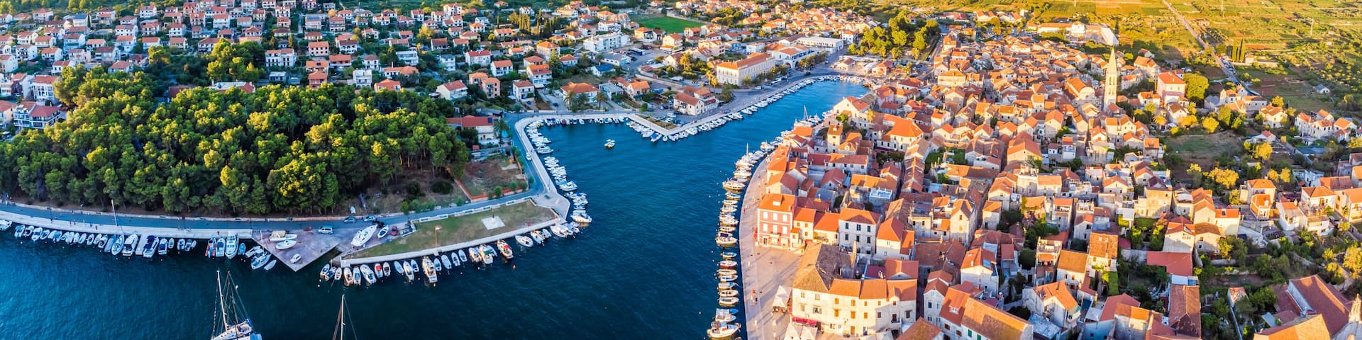 Aerial view of Stari Grad on Croatia