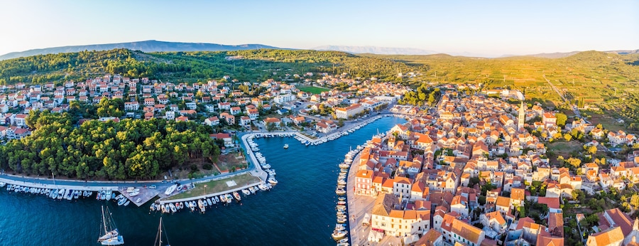 Aerial view of Stari Grad on Croatia
