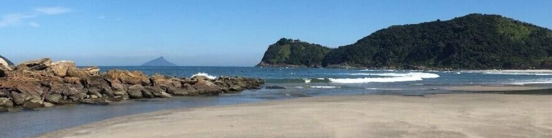 The river coming down from the rainforest is crystalline clear and comes into the Atlantic Ocean. The beach was beautiful, pristine. Not far from Rio or Sao Paulo. A beautiful gem