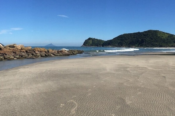 The river coming down from the rainforest is crystalline clear and comes into the Atlantic Ocean. The beach was beautiful, pristine. Not far from Rio or Sao Paulo. A beautiful gem