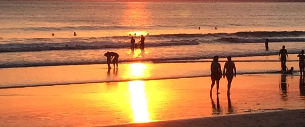 The beautiful sunset at Guaeca Beach, São Paulo, Brazil