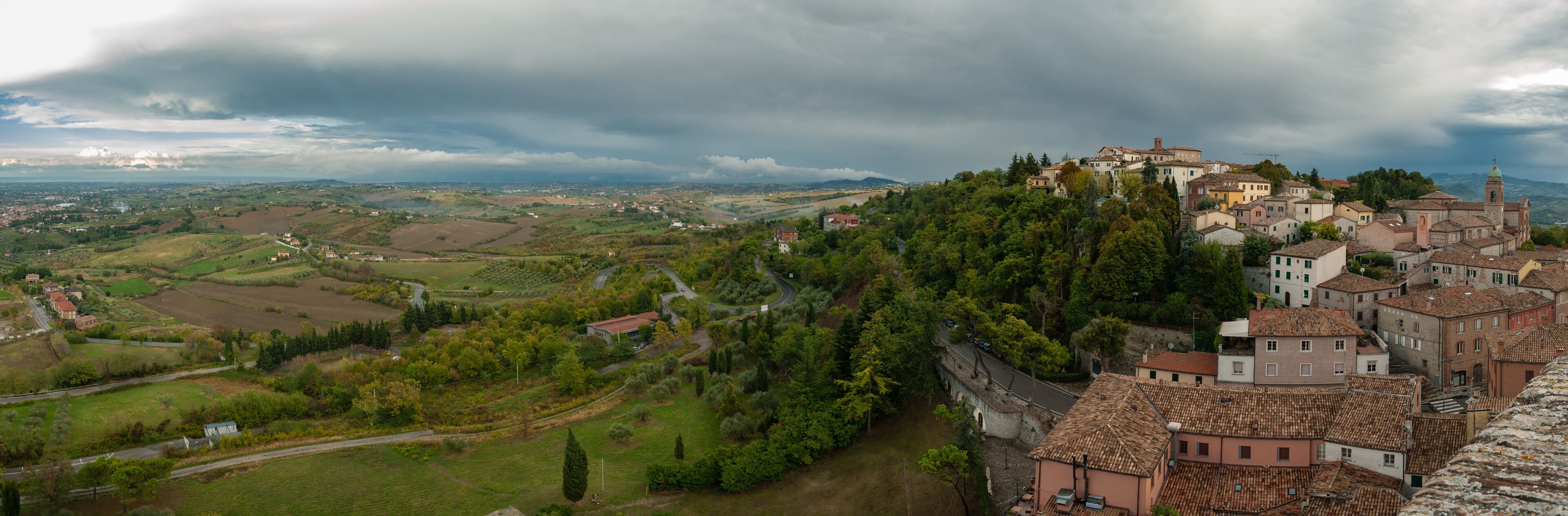 View from Rocca Malatestiana in Verucchio, Rimini province, Italy
