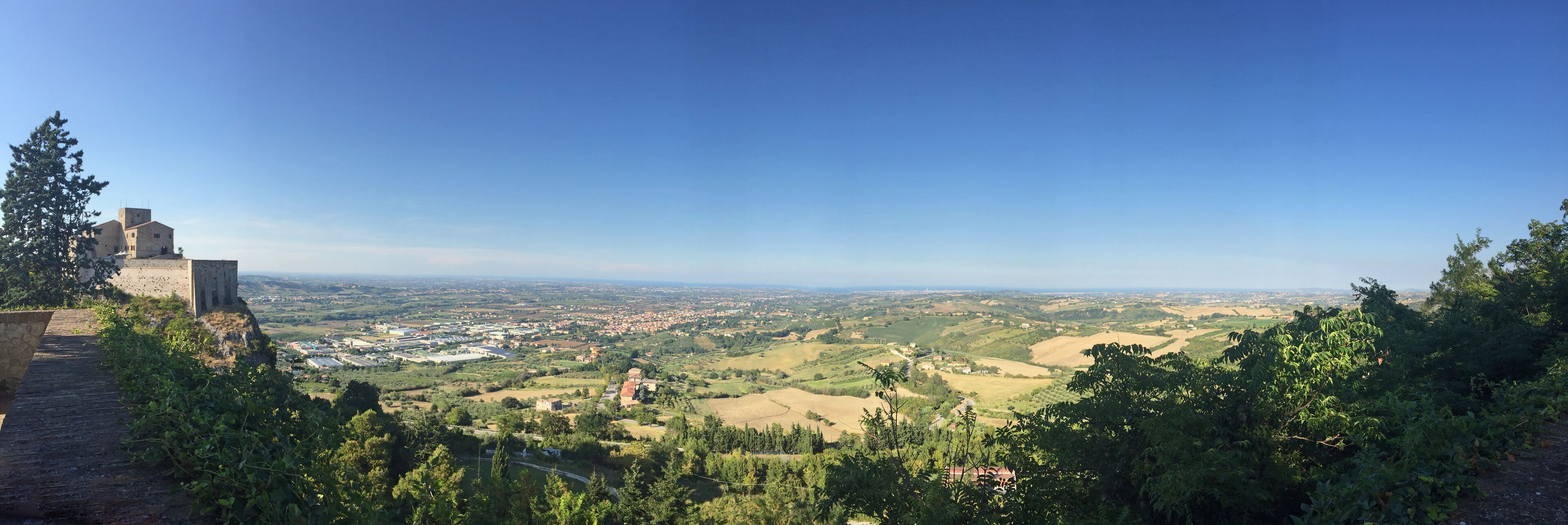 rural village and landscape panorama in italy