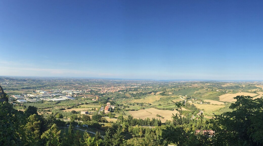 rural village and landscape panorama in italy