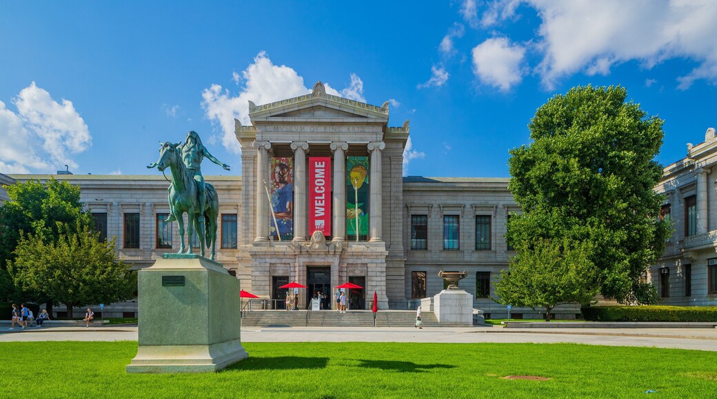 Boston Museum of Fine Arts which includes a statue or sculpture and heritage architecture