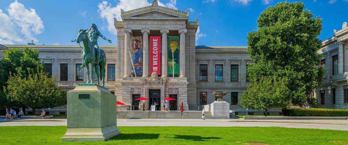 Boston Museum of Fine Arts which includes a statue or sculpture and heritage architecture