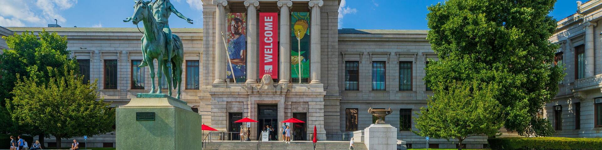 Boston Museum of Fine Arts which includes a statue or sculpture and heritage architecture