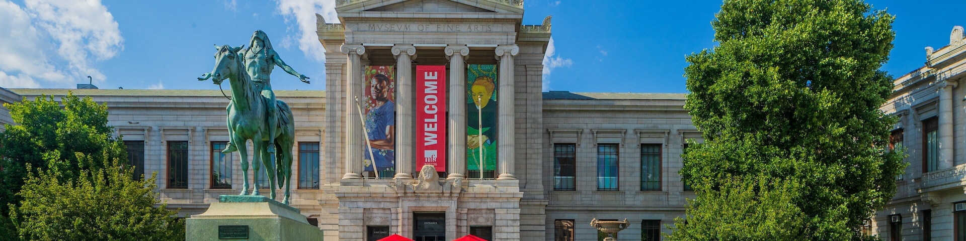 Boston Museum of Fine Arts which includes a statue or sculpture and heritage architecture