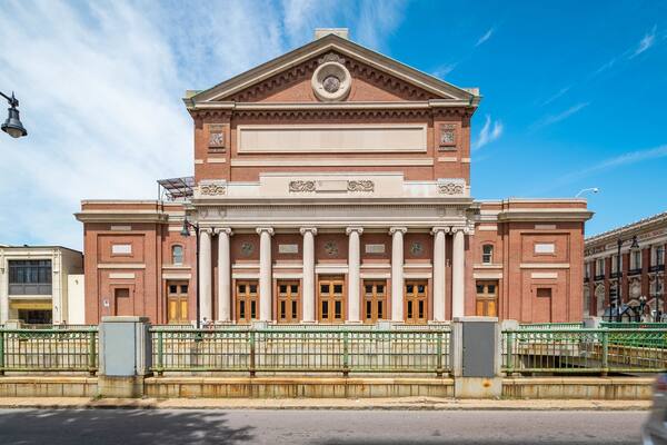 Boston Symphony Hall showing heritage architecture