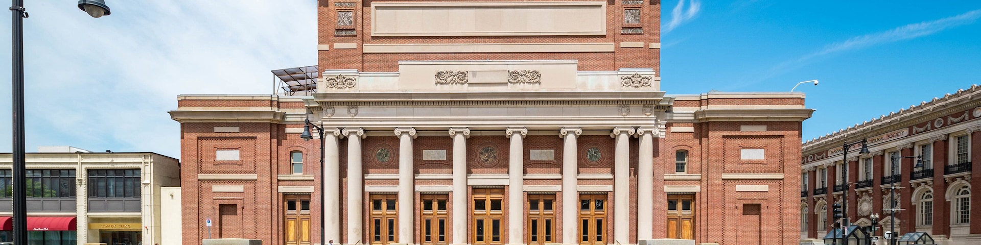 Boston Symphony Hall showing heritage architecture