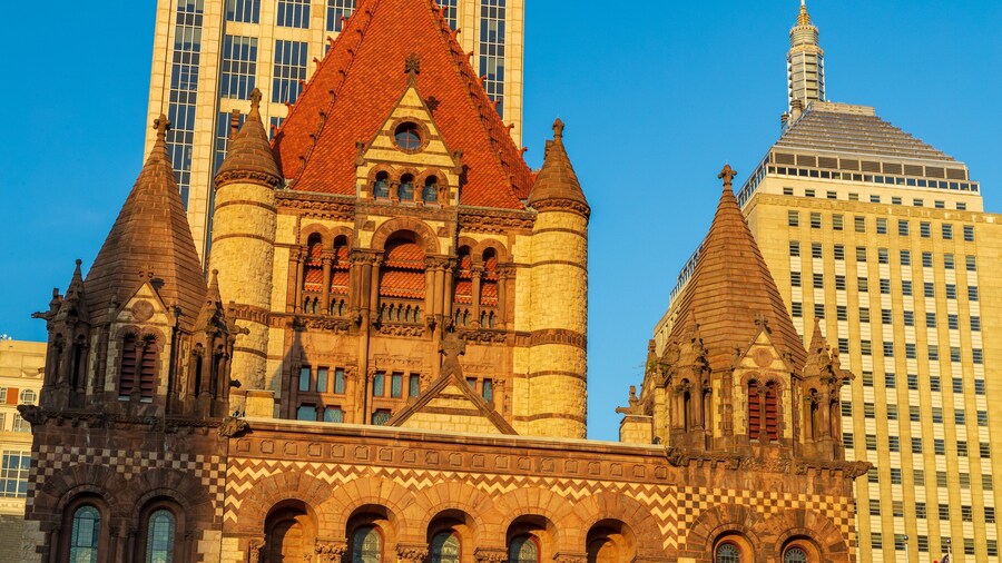 Copley Square which includes heritage architecture, a church or cathedral and a city
