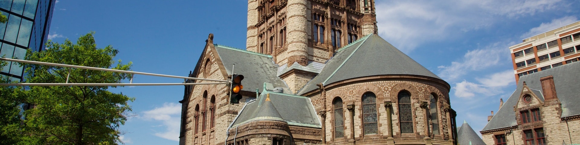 Copley Square showcasing historic architecture and lively surroundings in Boston, Massachusetts