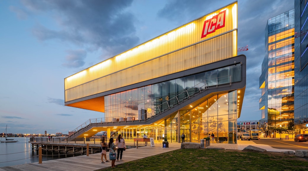 Institute of Contemporary Art which includes modern architecture and night scenes