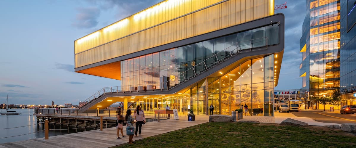 Institute of Contemporary Art which includes modern architecture and night scenes