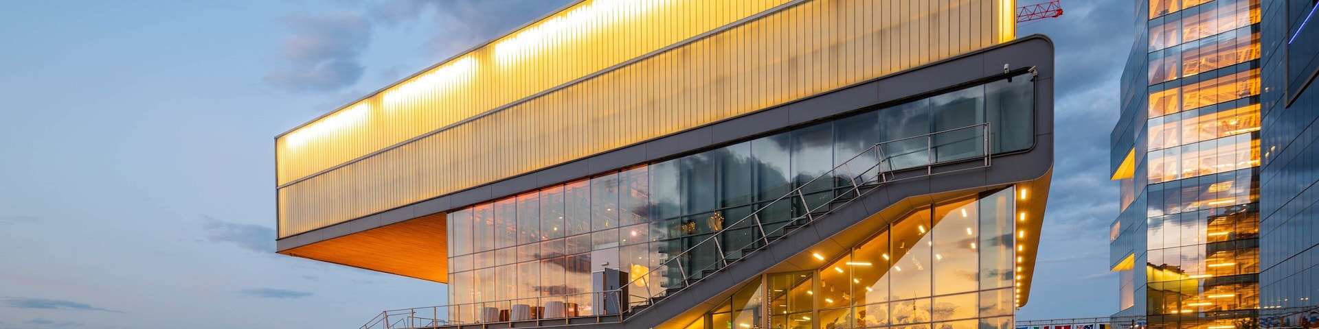 Institute of Contemporary Art which includes modern architecture and night scenes
