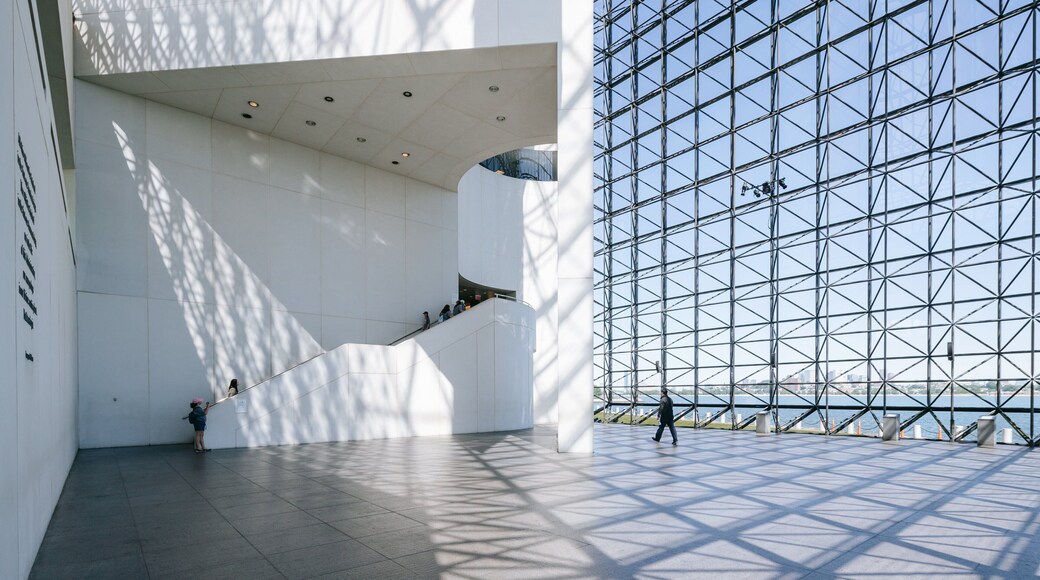 John F. Kennedy Presidential Library and Museum which includes modern architecture and interior views