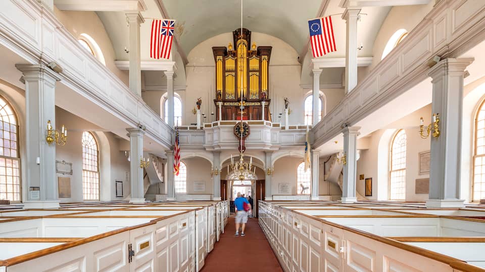 Old North Church showing interior views