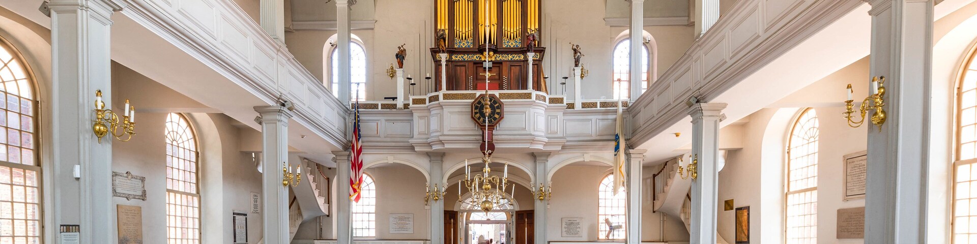 Old North Church showing interior views