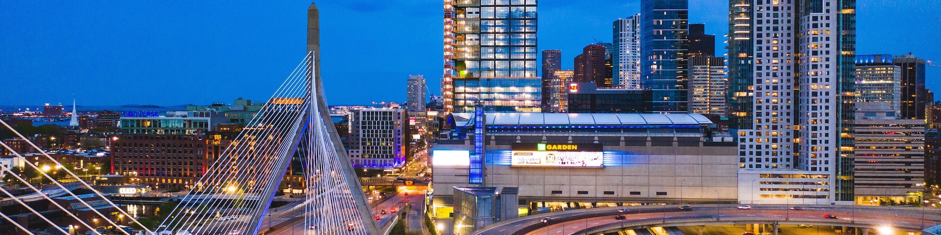 Aerial Boston at Night