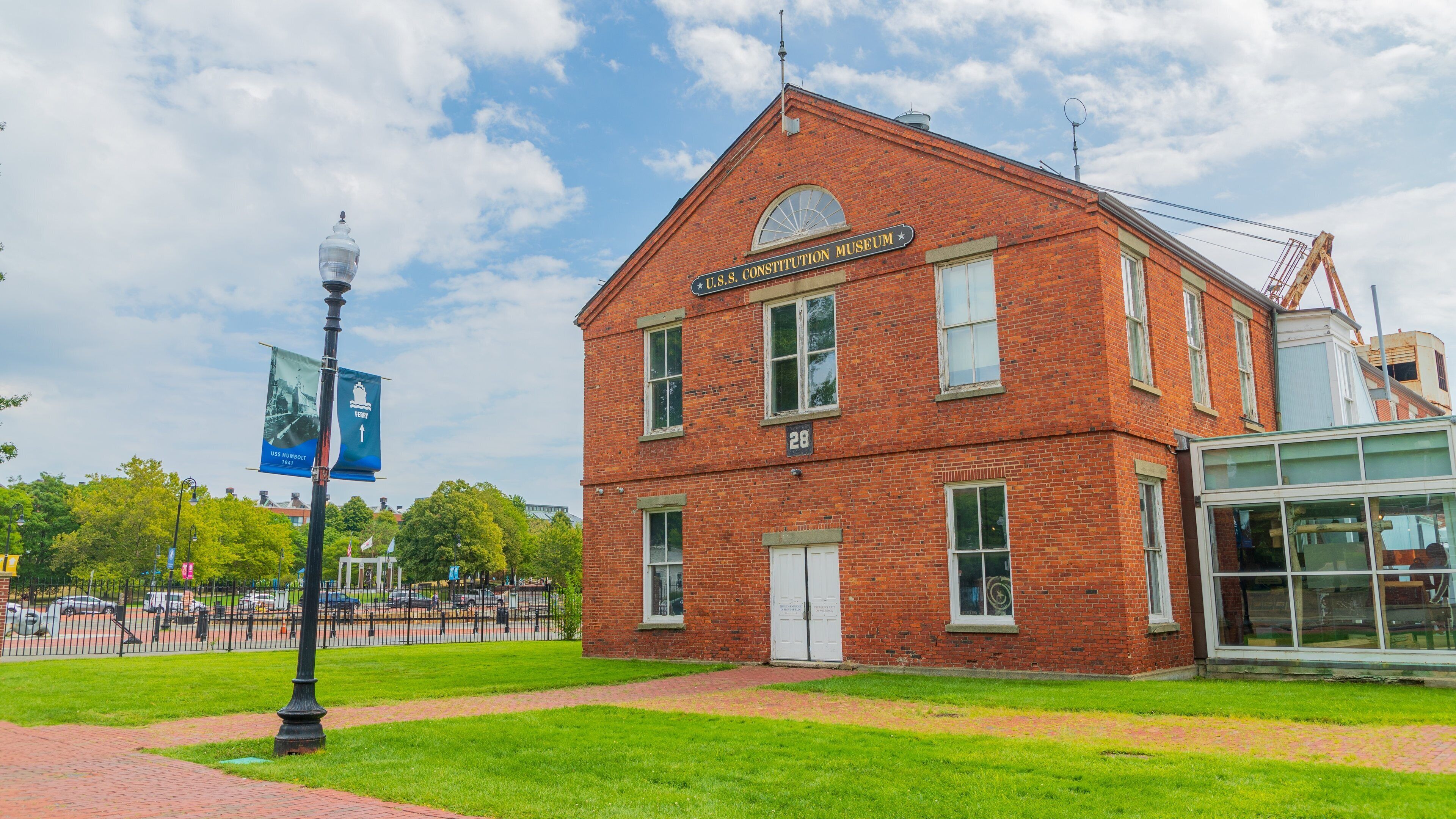 USS Constitution Museum featuring signage and heritage elements