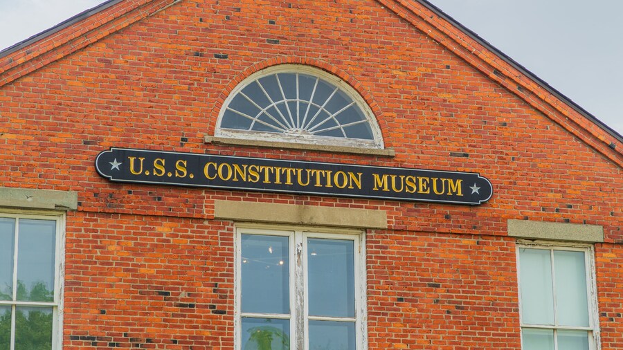 USS Constitution Museum featuring signage and heritage elements