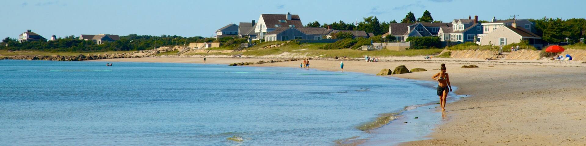 Old Silver Beach featuring a coastal town and a beach