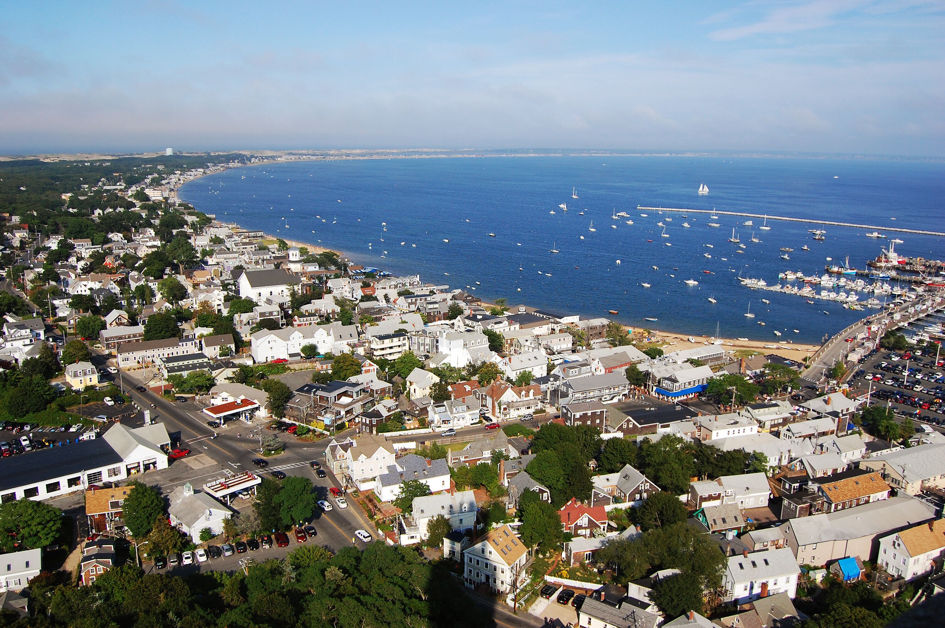 Cape Cod seashore, viewed from Pilgrim Monument, Massachusetts, USA.