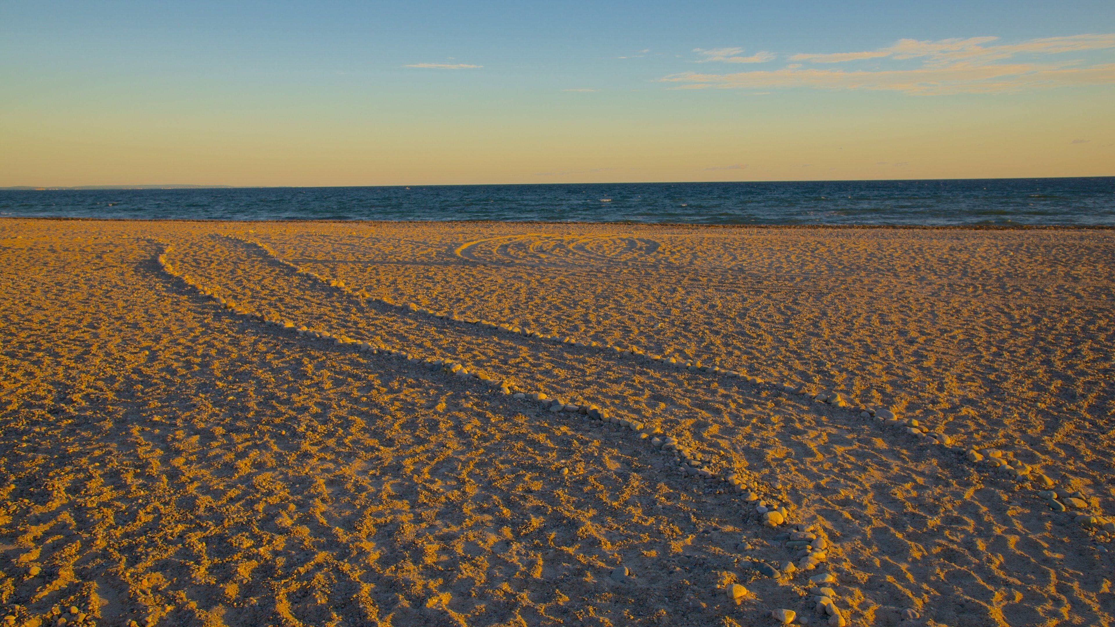 Sandy Neck Beach showing a pebble beach