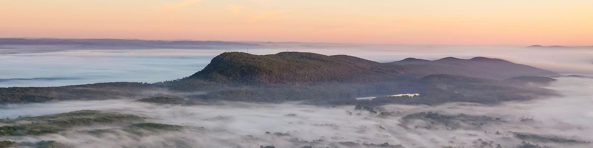 Holyoke Mt Tom During a Foggy Morning