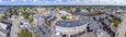 Framingham City Hall and downtown aerial view panorama in downtown Framingham, Massachusetts, USA.