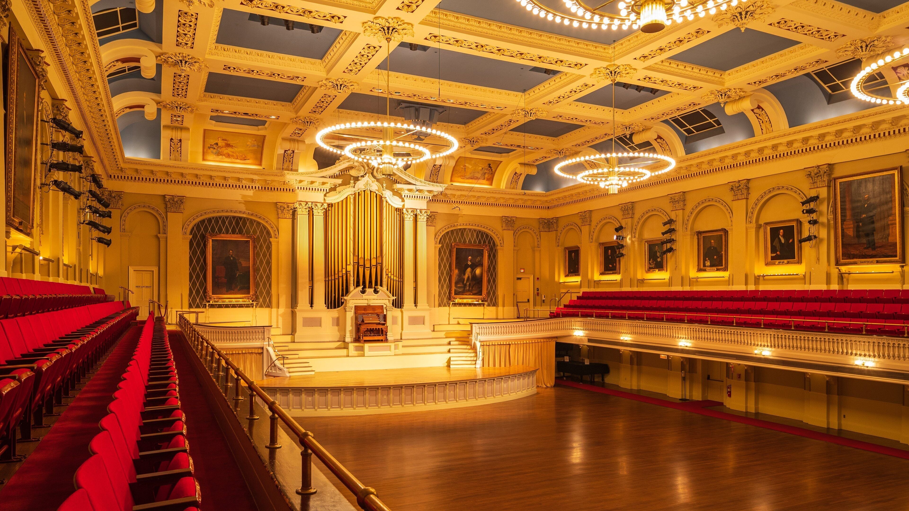 Mechanics Hall which includes heritage elements, theater scenes and interior views