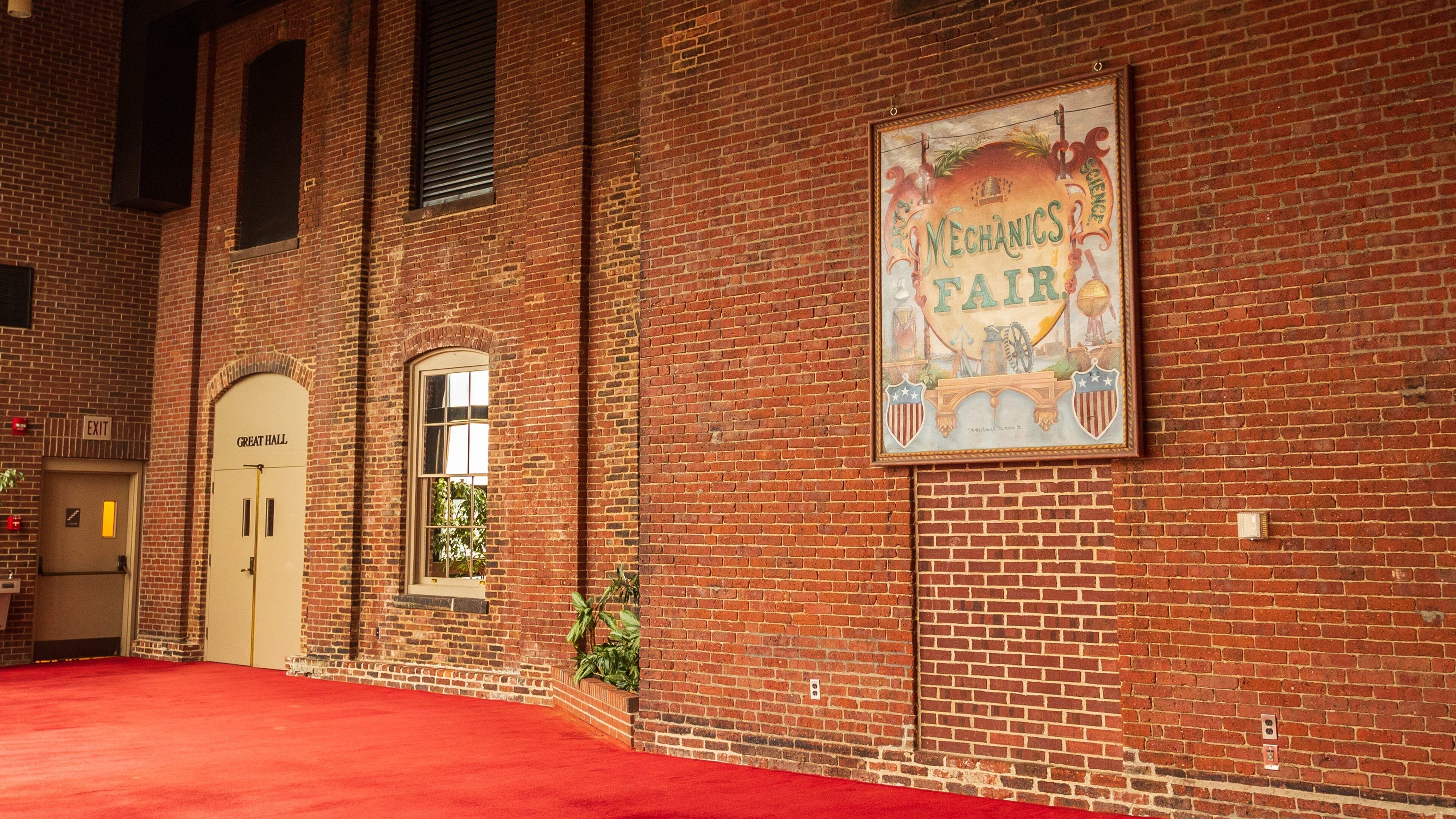 Mechanics Hall featuring heritage elements and art