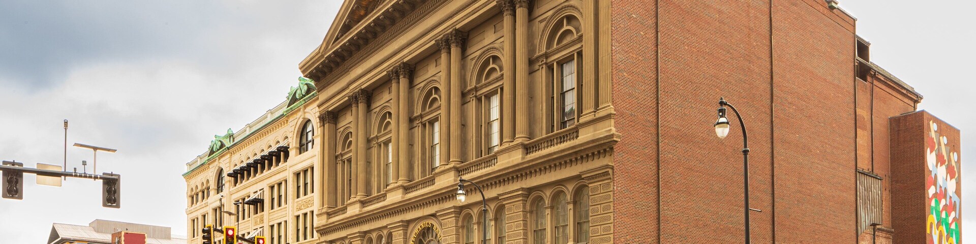 Mechanics Hall showing a city and heritage architecture