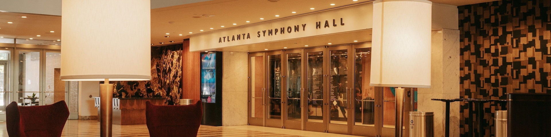 Woodruff Arts Center which includes interior views and signage